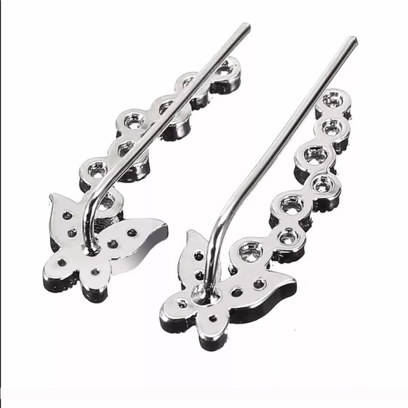 Crystal Butterfly Ear Cuff Earrings - Picture 3 of 5